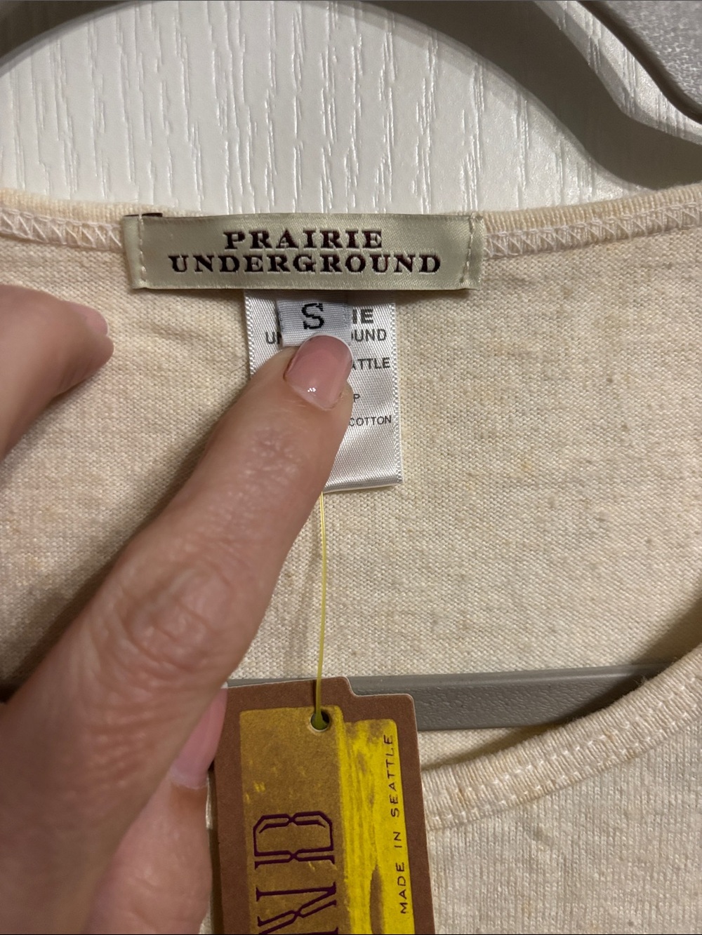Prairie Underground Long Sleeve Crewneck Top - Cream - Picture 3 of 4